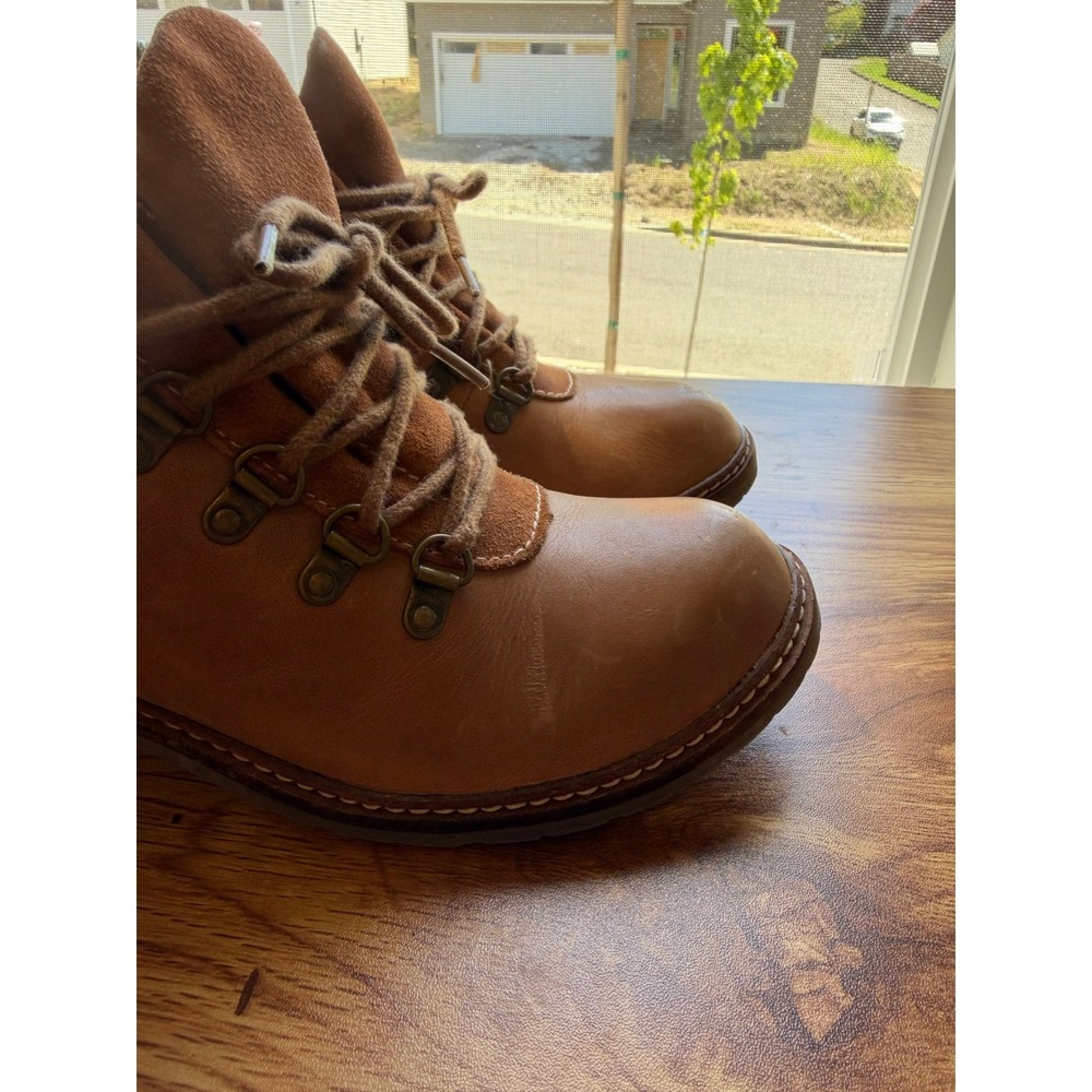 Rare Sketchers Brown Leather Chunky Heel y2k Boots Sz 8.5 - Picture 2 of 11